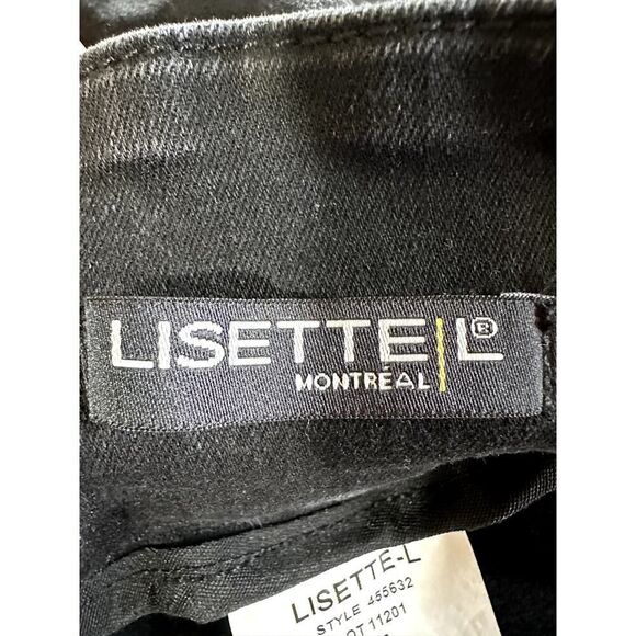 LISETTE L Women's Embellished Trim Tummy Control Denim Jeans Black Size 10 - Picture 2 of 11